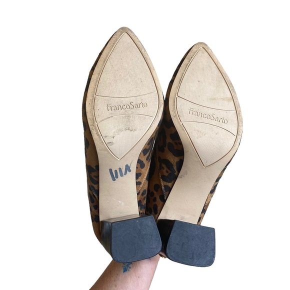 Franco Sarto Kortney Brown‎ Animal Print Suede Ankle Bootie Side Zip Women’s 9M - Picture 8 of 9